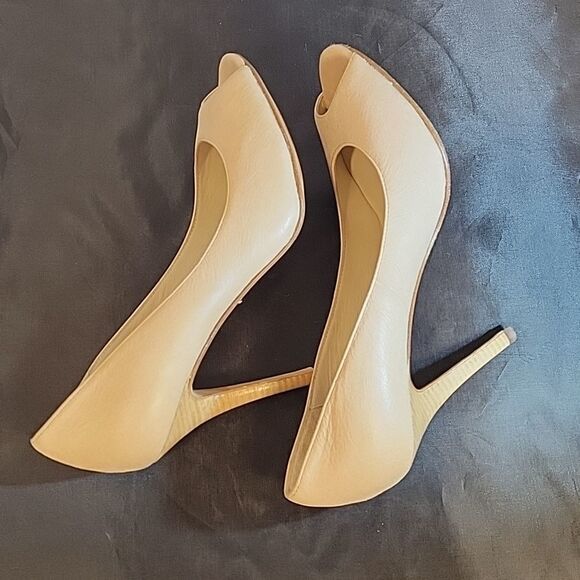MICHEAL KORS LEATHER PEEP TOE HIGH HEEL STILETTOS PUMP SHOES - Picture 12 of 14